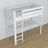 White Wooden Loft Bed with Desk – Frame and Slats, Nizio