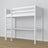 Loft bed white wooden – top view of the sleeping area, Nizio