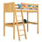 Hochbett mit Schreibtisch aus Holz Kiefer natur – Kinderzimmer, scandi Nizio