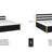 Doppelbett Holz Schwarz mit Eiche – Verbindungs- und Schubladendetails, Nizio
