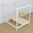White canopy bed made of wood – side view, scandi style