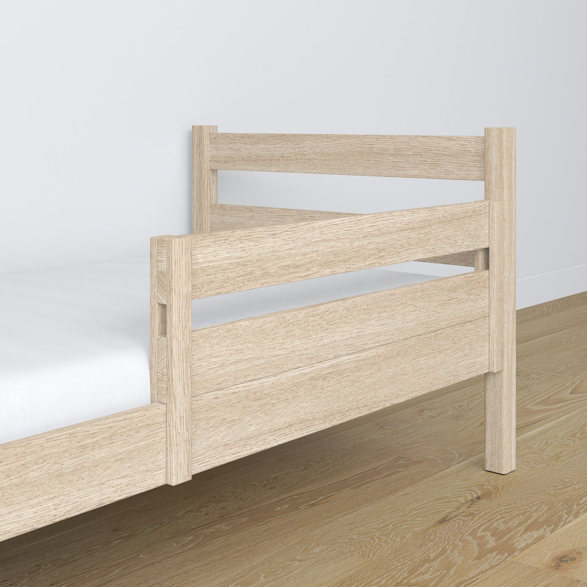 Bed fall protection | bleached oak