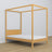 Bett Kiefer natur mit Baldachin – dekorativer Rahmen aus Holz, kindersicher