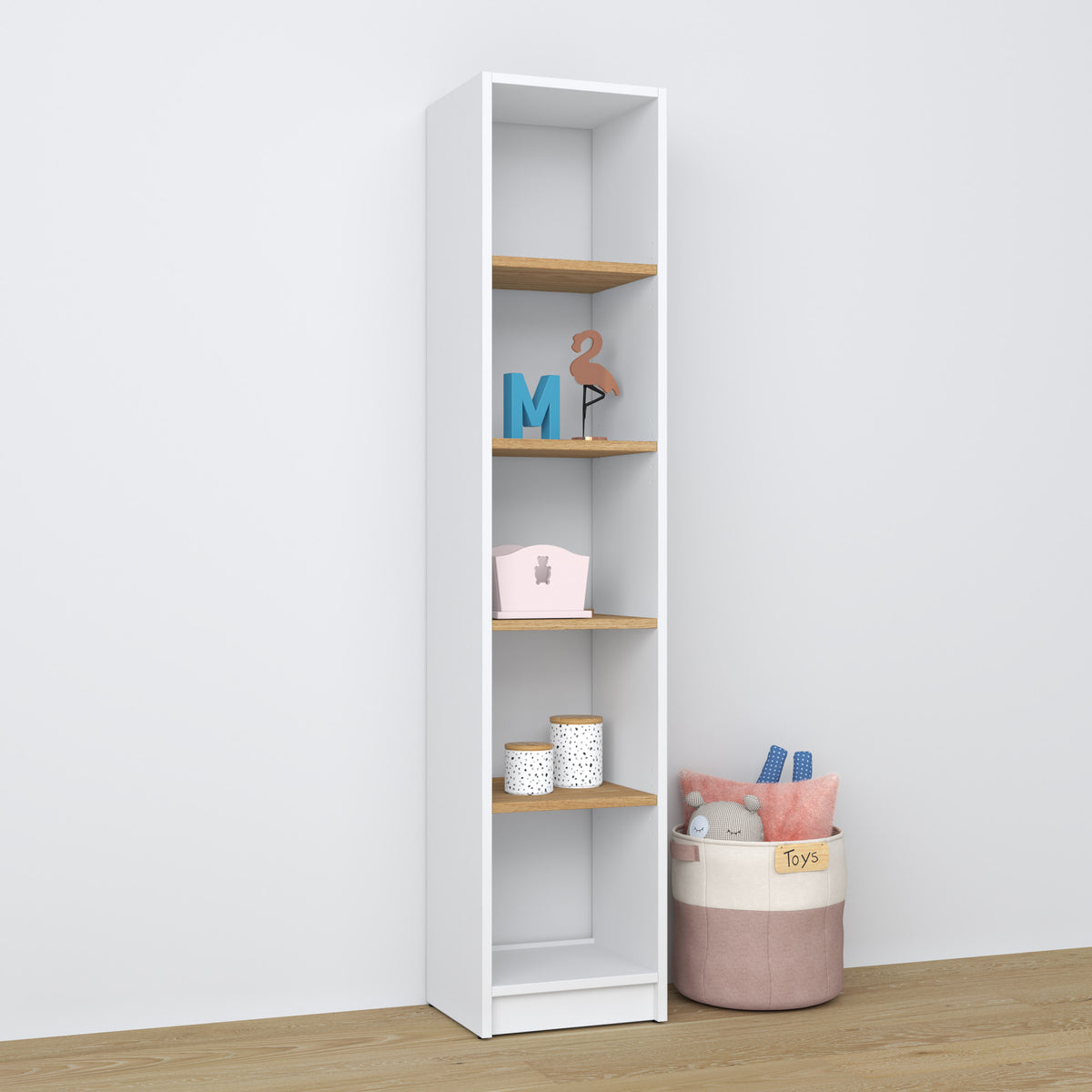 Wooden shelf N01 white / oak