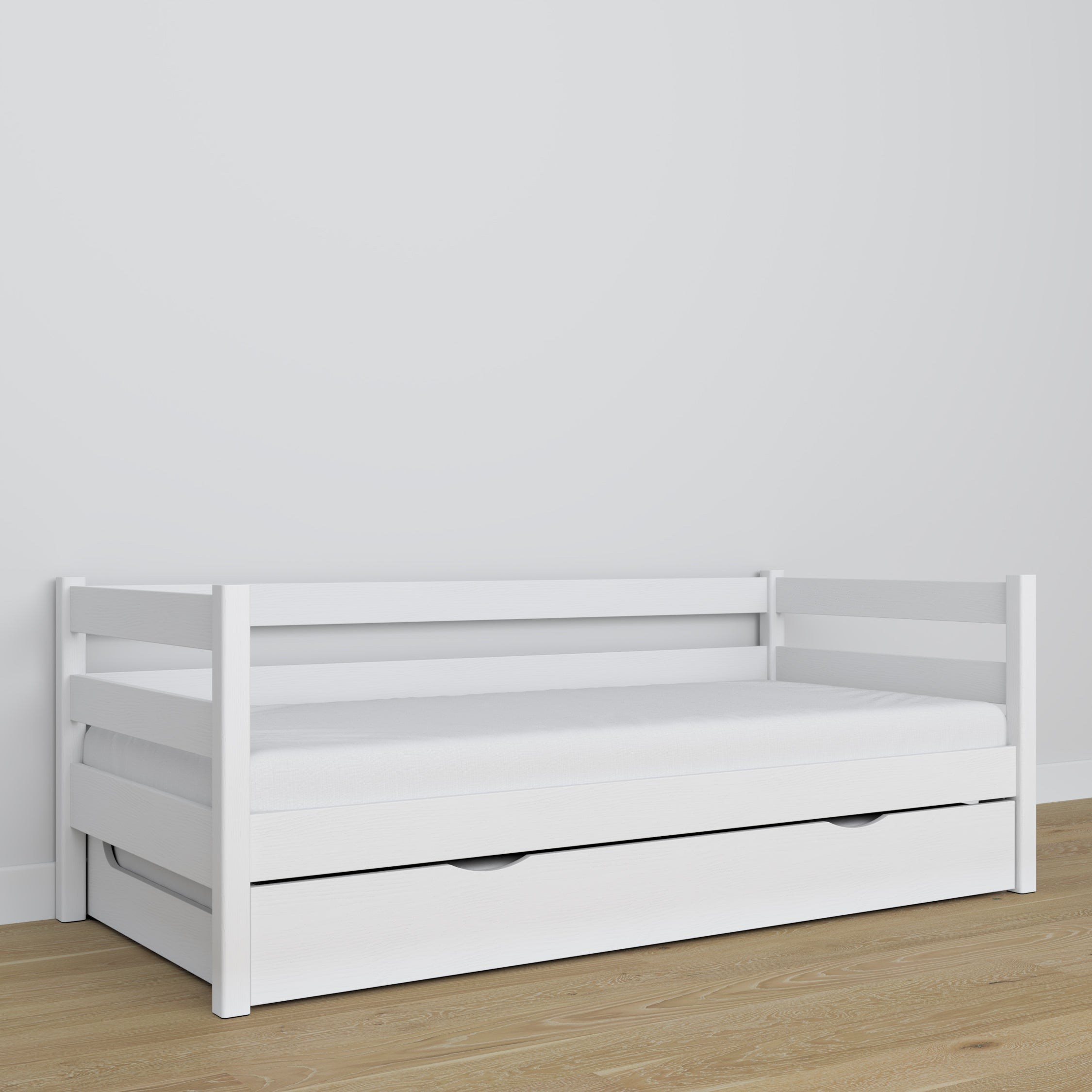 Łóżko sofa z szufladą na materac N01 biały – dodatkowy widok, polska produkcja