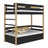 Etagenbett mit Schublade Holz Schwarz-Eiche – Kinderzimmer, Massivholz, scandi