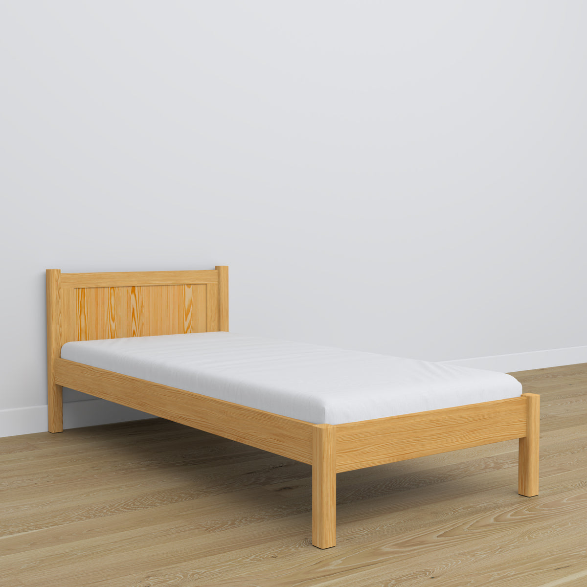 Bett Kiefer natur aus Holz – Maße und Schema, Nizio Home