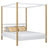 Doppelbett mit Baldachin weiß-Eiche – Rahmen und Slats, Holz, Nizio