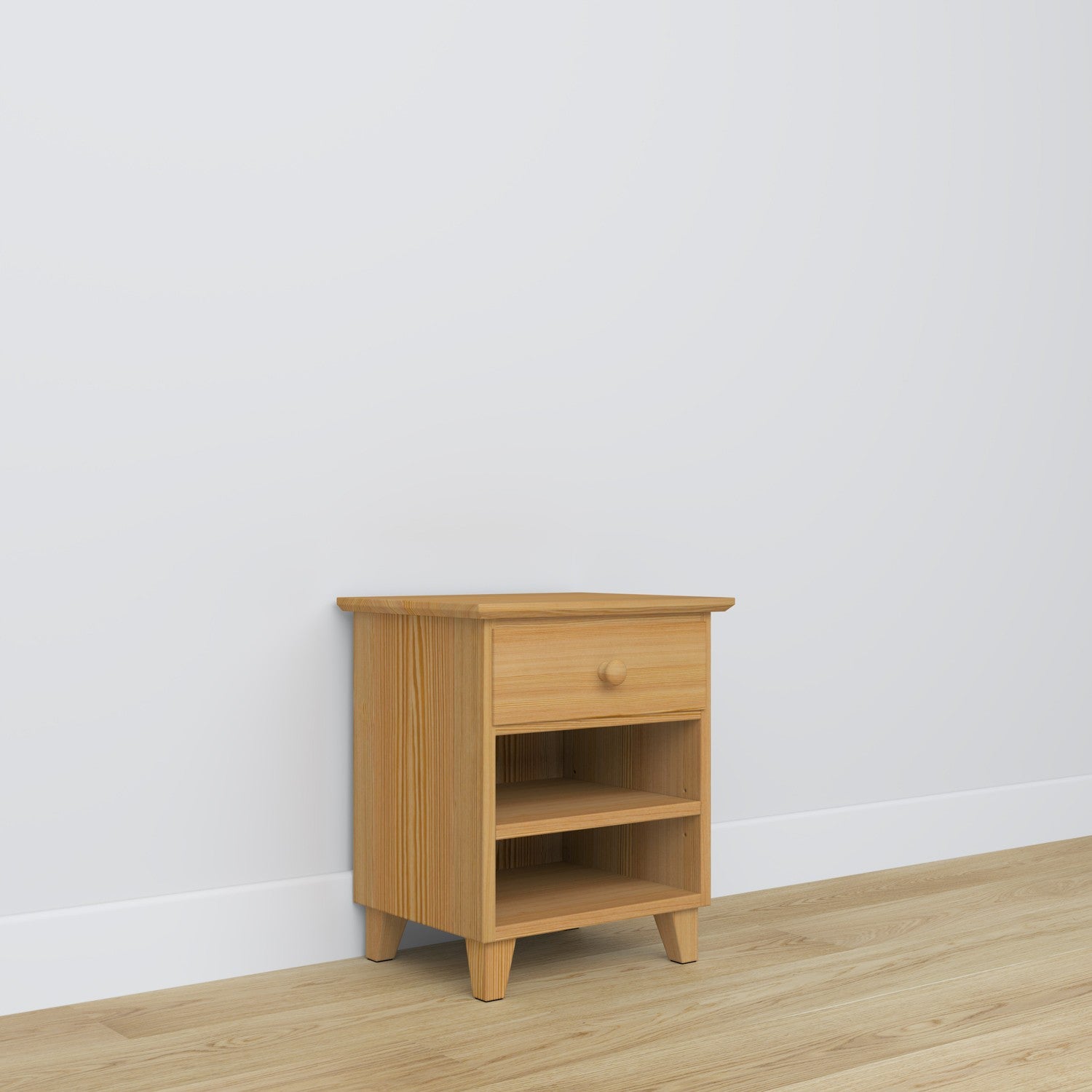 Pine bedside table 1S N02 Scandi natural pine