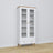 Vitrine 1S 90 Weiß mit Eiche – Holz, Glastüren, Frontansicht