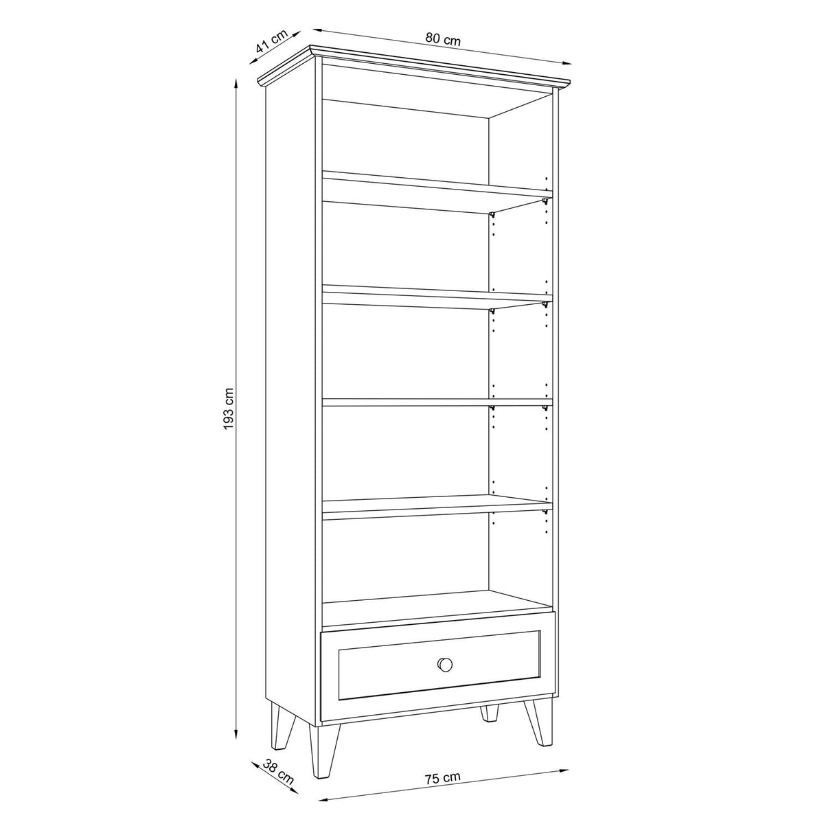 Pine shelf 1S 80 Scandi clear pine