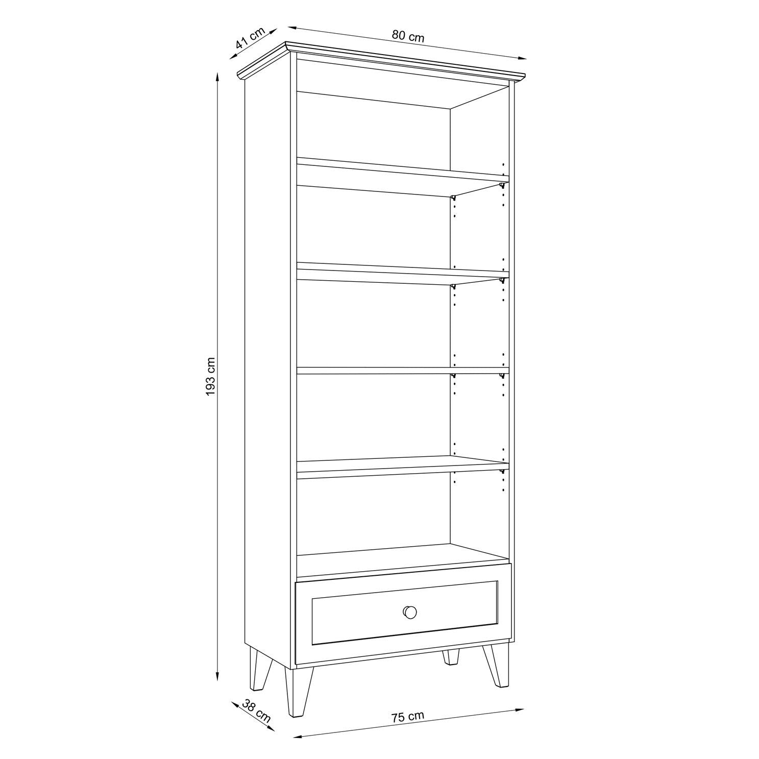 Pine shelf 1S 80 Scandi clear pine