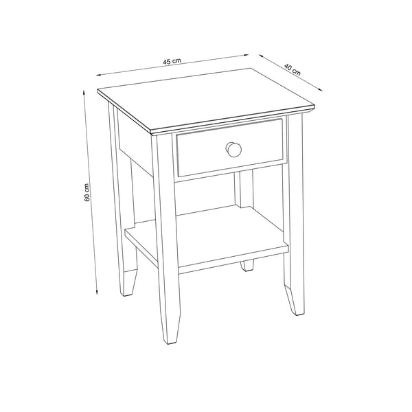 Oak bedside table 1S N01 Scandi oak natural