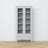 Vitrine mit Schublade Holz grau 90 cm – Wohnzimmer, skandinavischer Stil Nizio