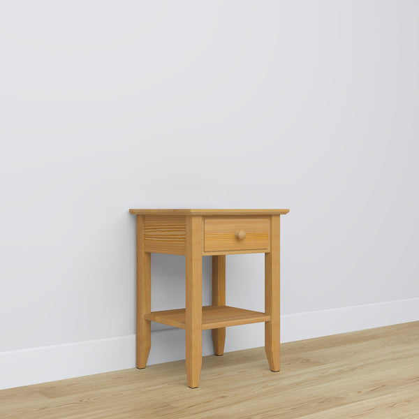 Pine bedside table 1S N01 Scandi natural pine