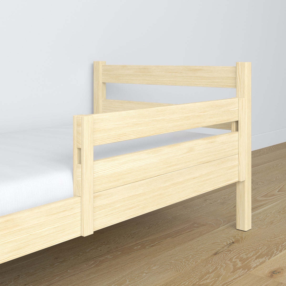 Bettschutzgitter Kinderbett Kiefer farblos – Seitenansicht, Holz
