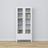Display cabinet with drawer wooden white 90 cm – living room, Scandinavian style Nizio