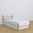 Wooden bed with drawer white-oak – child’s room, scandi arrangement