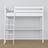 Loft bed white with desk – study space under the sleeping area, wooden