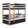 Etagenbett mit Schublade Holz Schwarz-Eiche – Kinderzimmer, Massivholz, scandi
