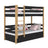 Etagenbett mit Schublade Holz Schwarz-Eiche – Kinderzimmer, Massivholz, scandi