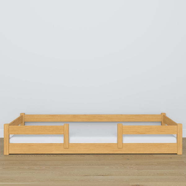 Wooden low bed N01 natural pine