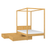Bett Kiefer natur mit Baldachin und Schublade – Seitenansicht, Holz