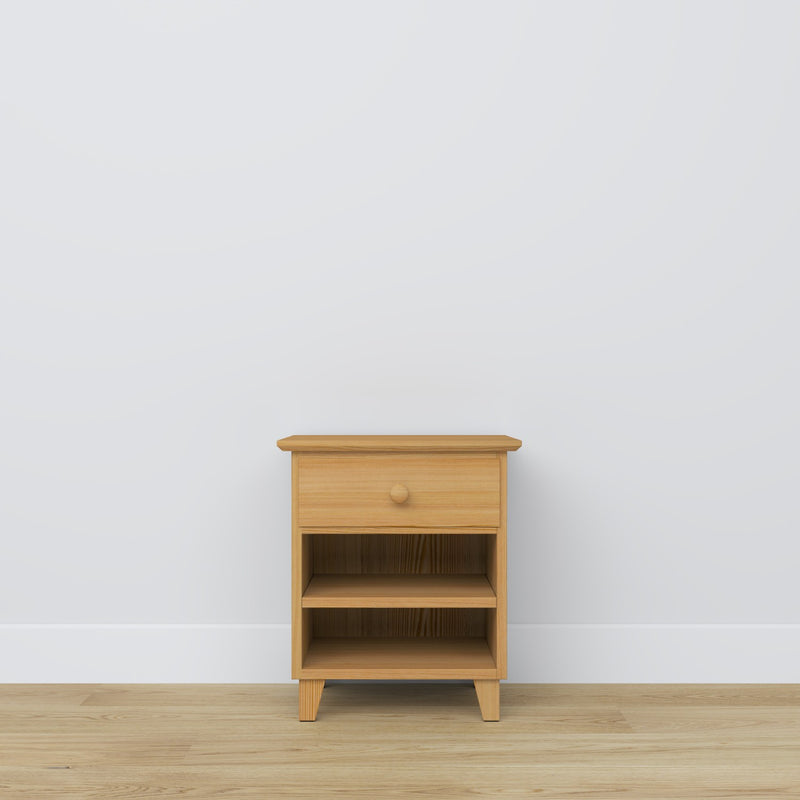 Pine bedside table 1S N02 Scandi natural pine