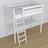 Loft bed white wooden – top view of the sleeping area, Nizio