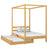 Himmelbett mit Baldachin und Schublade für Matratze Holz Kiefer natur – Kinderzimmer Scandi