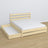 Doppelbett mit Schublade aus Holz Kiefer farblos – geöffnete Schublade, geräumiges Inneres