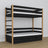 Etagenbett mit Schublade Schwarz-Eiche aus Holz – skandinavisches Design, Nizio