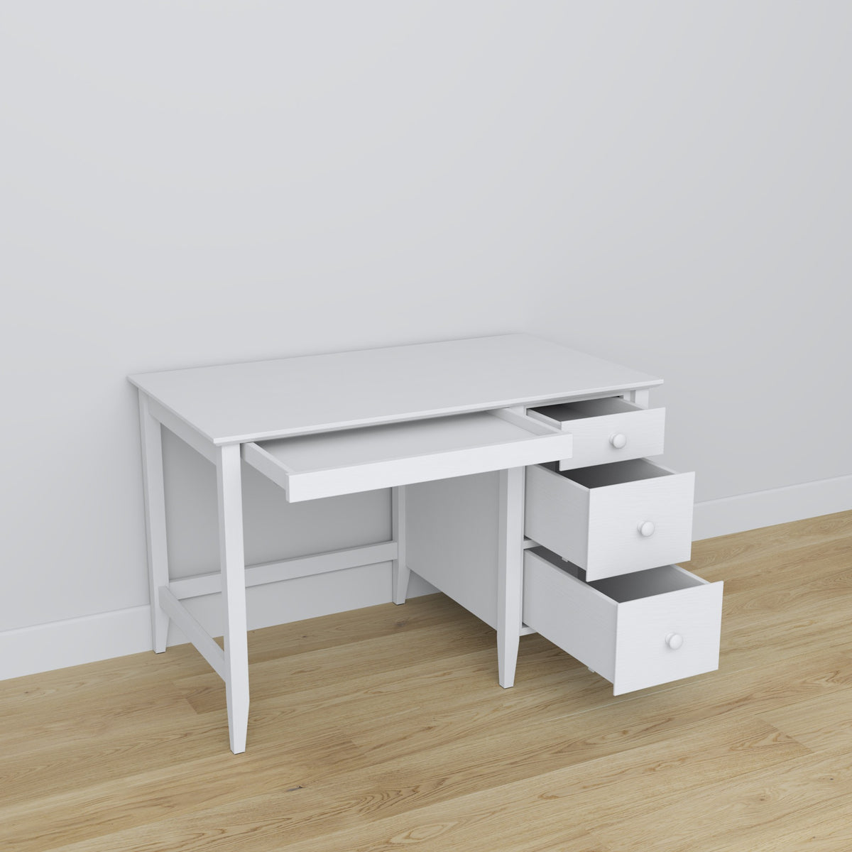 Schreibtisch 3S Holz weiß im Arbeitszimmer – skandinavische Einrichtung, Nizio