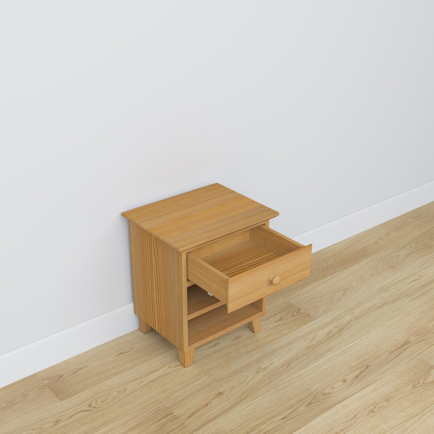 Pine bedside table 1S N02 Scandi natural pine