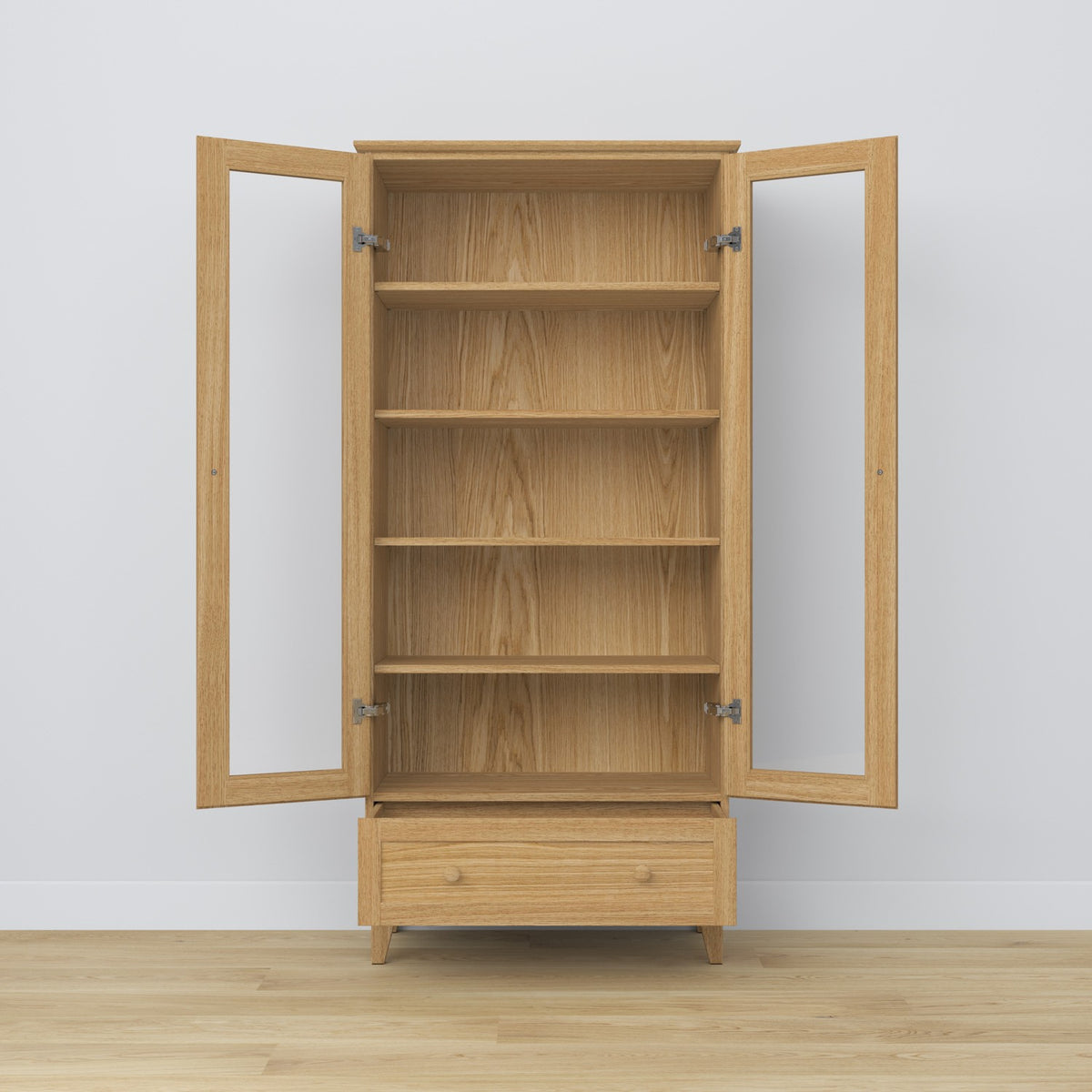 Vitrine 1S Eiche Natureiche im Wohnzimmer – skandinavische Einrichtung, Nizio