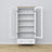 Vitrine 1S 90 Weiß mit Eiche – Glastüren, Scharniere, Holz, Nizio