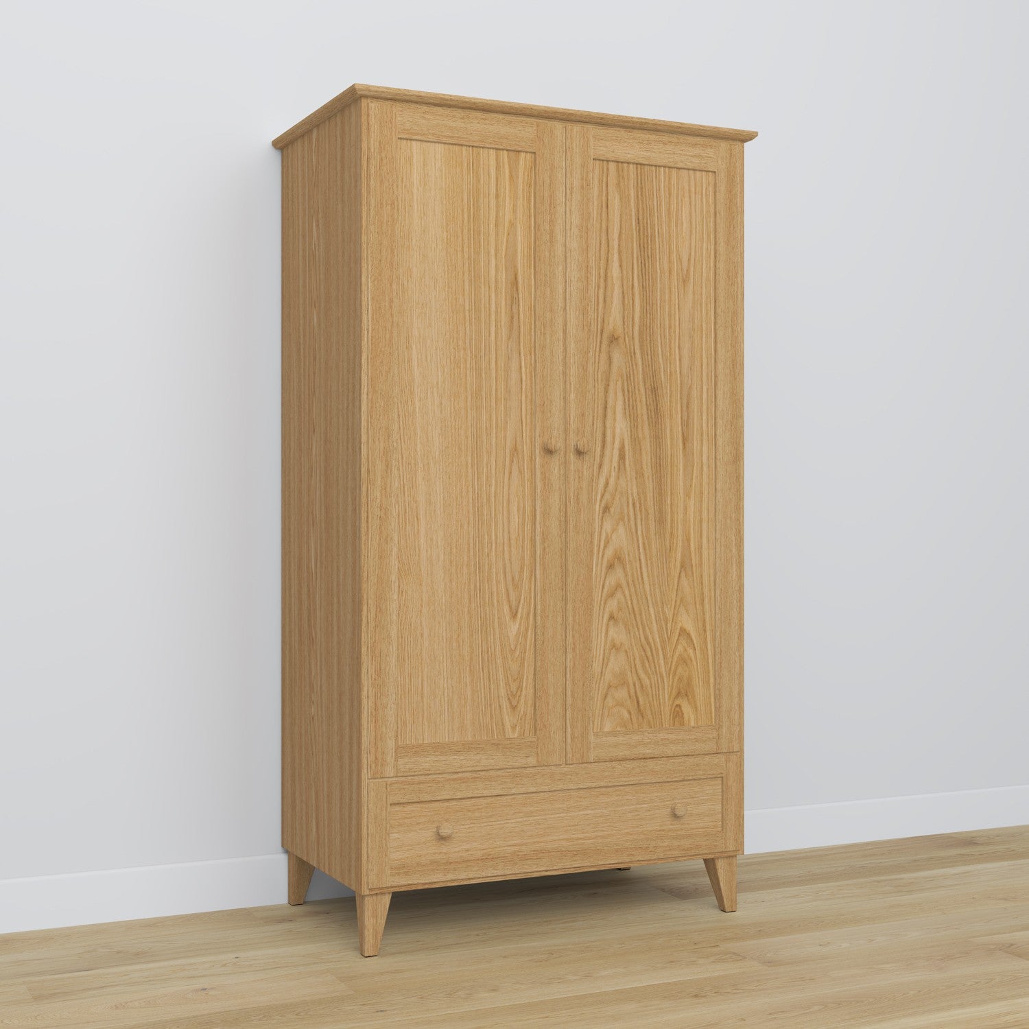 Oak wardrobe 2D1S Scandi oak natural