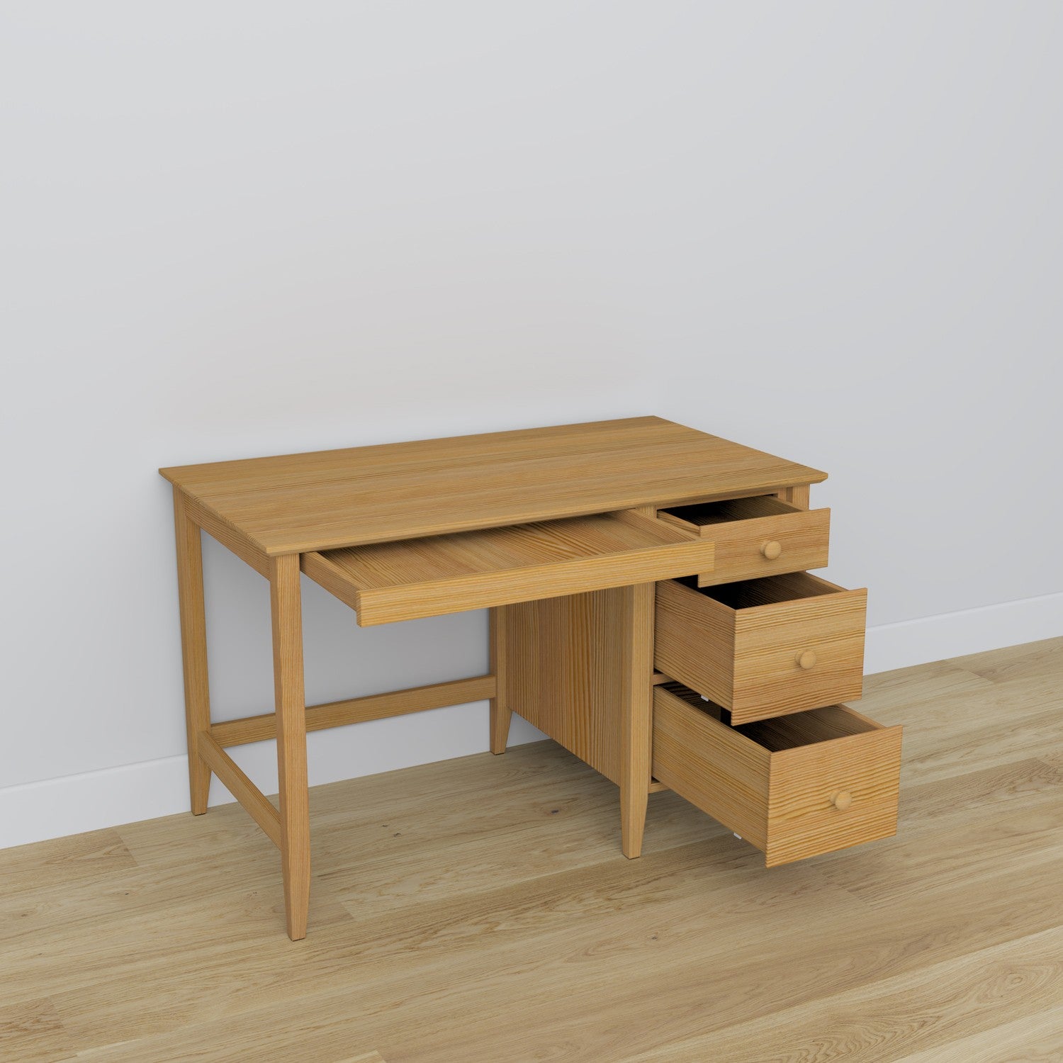 Schreibtisch 3S Kiefer Kiefer natur – Schubladen offen, Dokumentenfächer