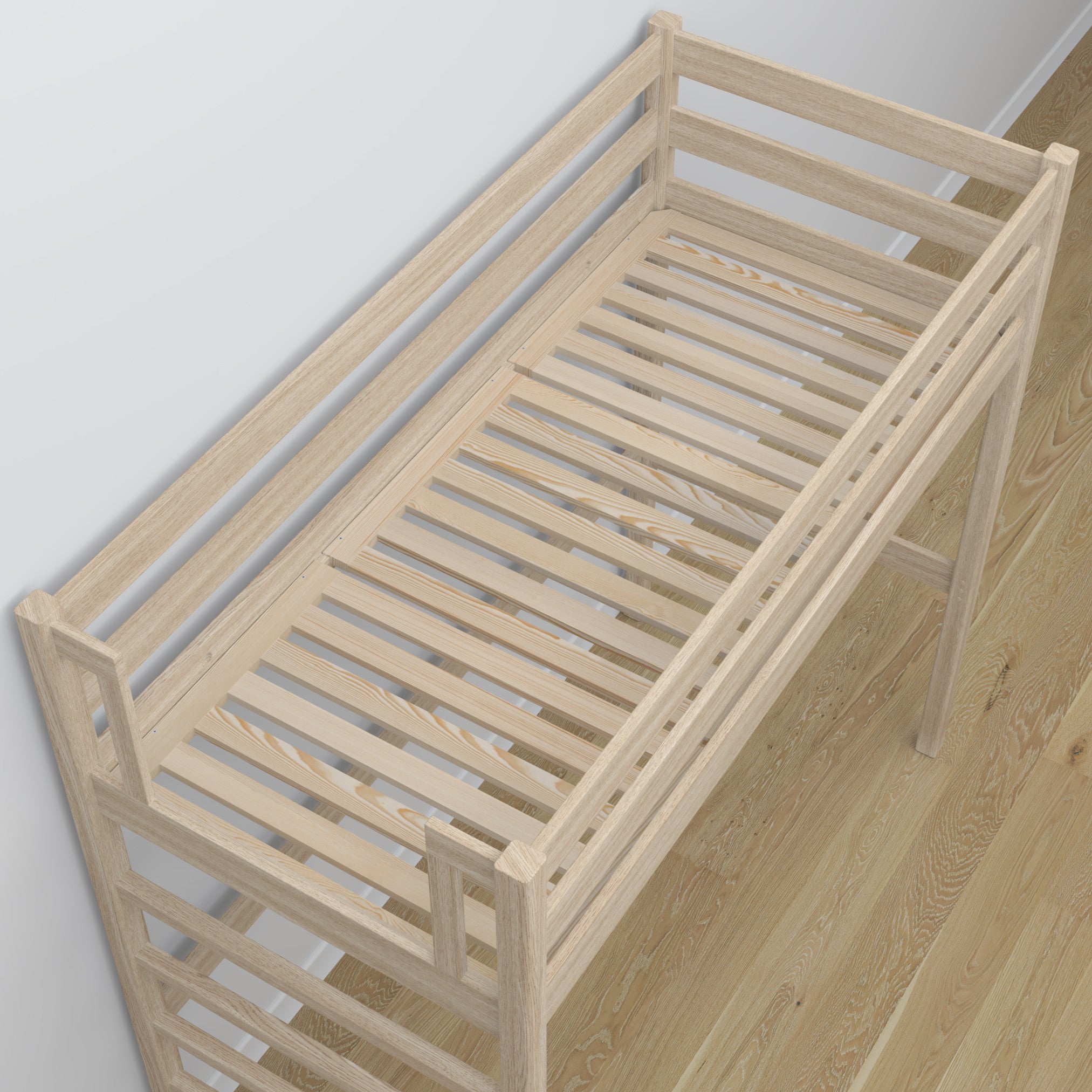 Oak Loft Bed with Desk Bleached Oak – Ladder and Joint Details