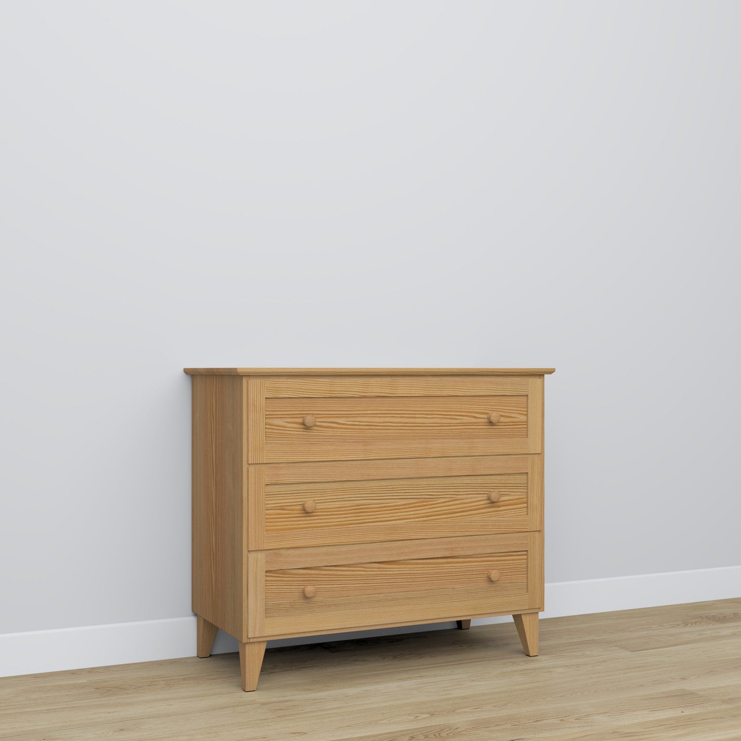 Pine chest of drawers 3S 105 Scandi natural pine