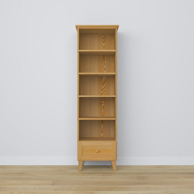 Regal mit Schublade Kiefernholz Kiefer natur 57 cm – Wohnzimmer und Arbeitszimmer, skandinavischer Stil