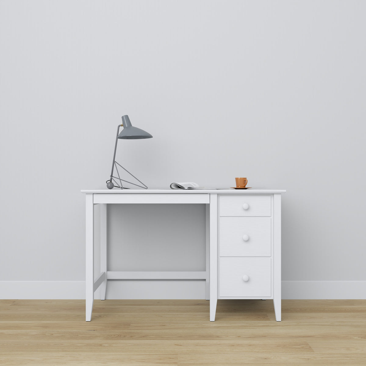 Schreibtisch 3S Scandi Holz in Wunschfarbe RAL/NCS – Massivholz, Nizio