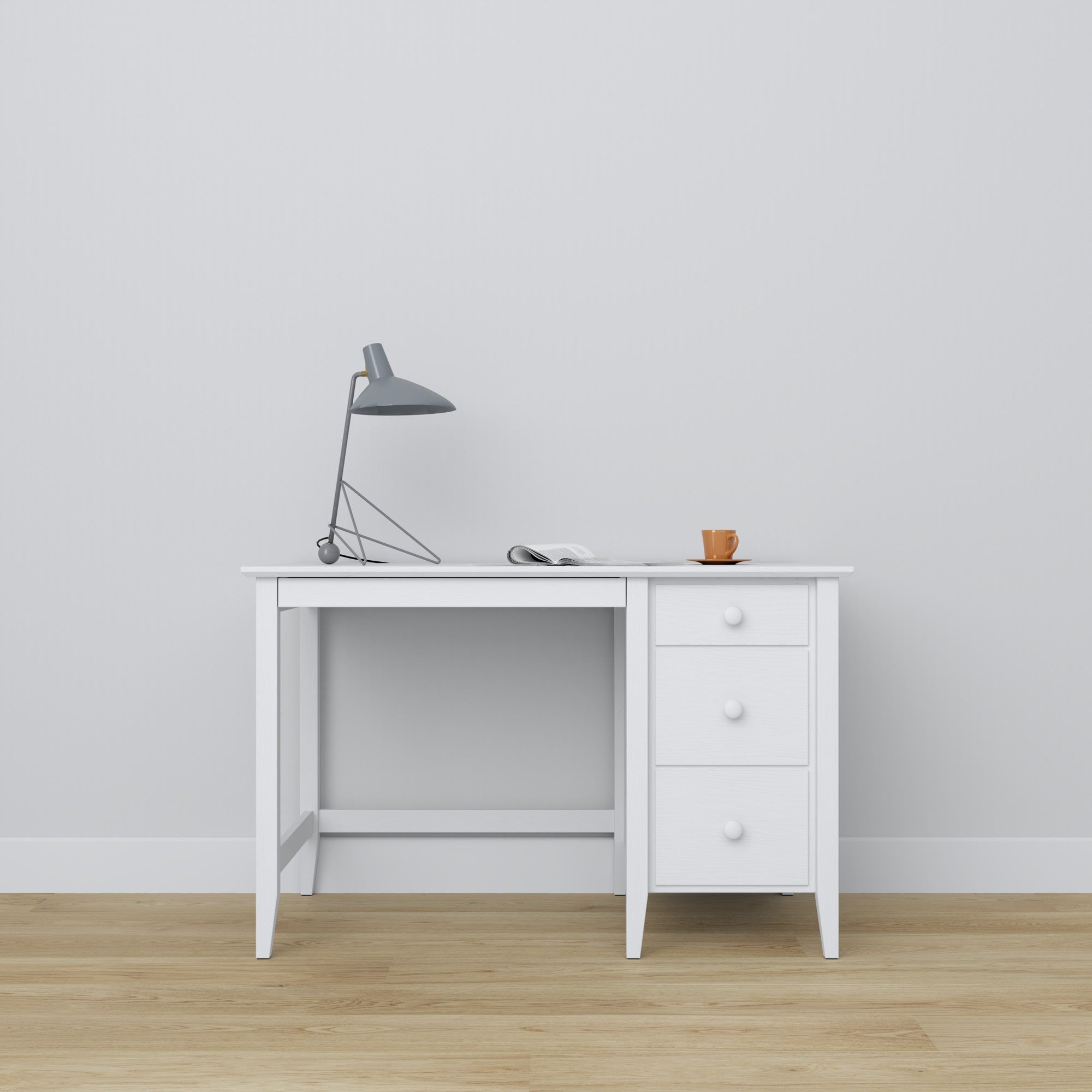 Schreibtisch 3S Scandi Holz in Wunschfarbe RAL/NCS – Massivholz, Nizio