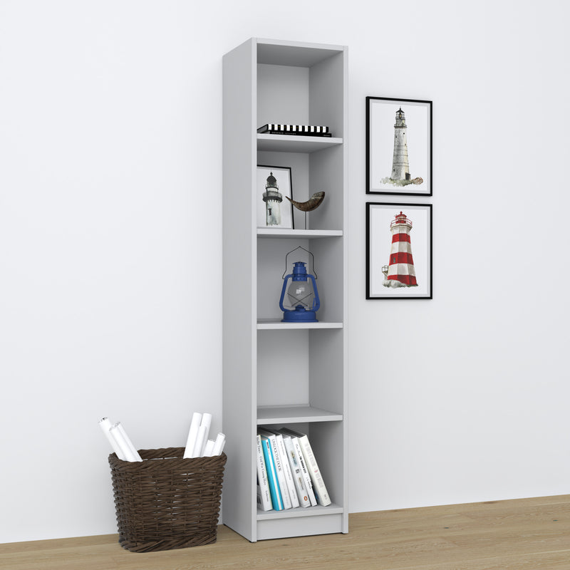 Regal Holz grau – Wohnzimmer und Arbeitszimmer, Massivholz, skandinavischer Stil Nizio