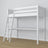 White Wooden Loft Bed with Desk – Ladder and Safety Rail