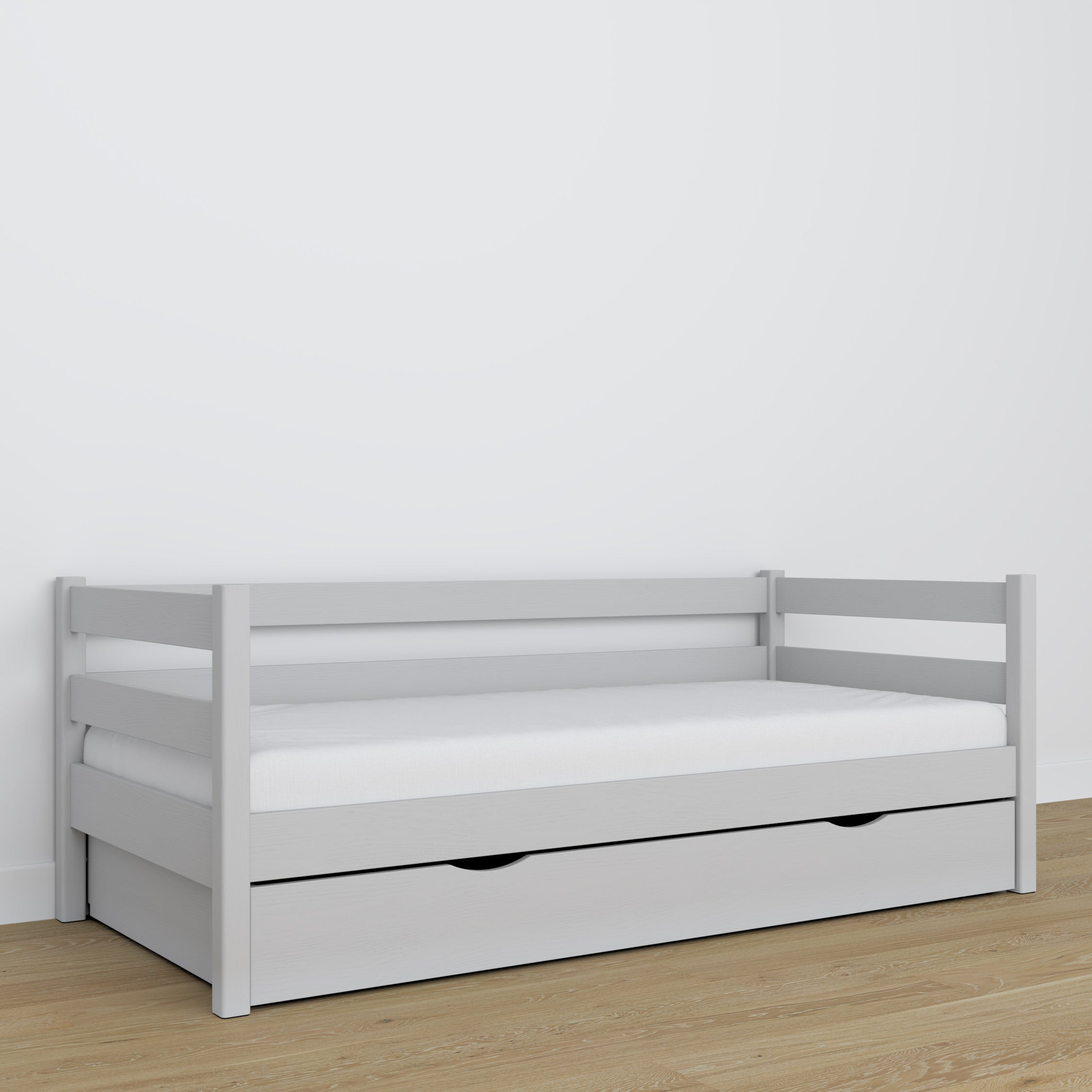 Łóżko sofa z szufladą N01 popielaty – dodatkowy widok, polska produkcja