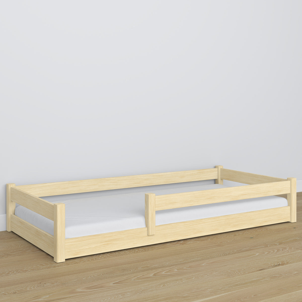 Wooden low bed N02 clear pine