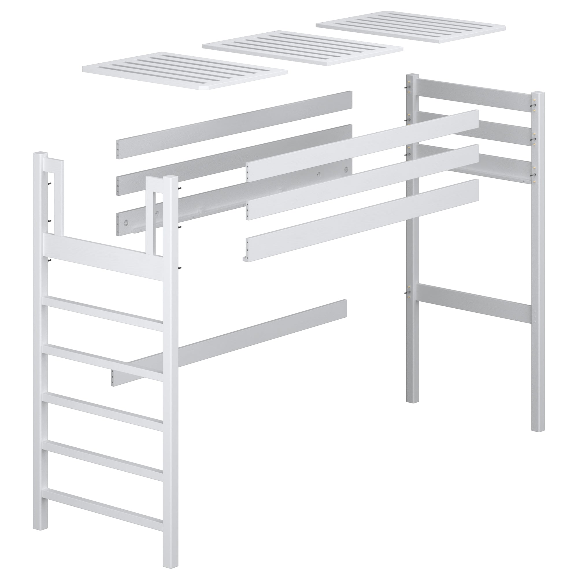 Hochbett aus Holz schwarz-eiche – Proportionen des Kinderzimmers, Nizio