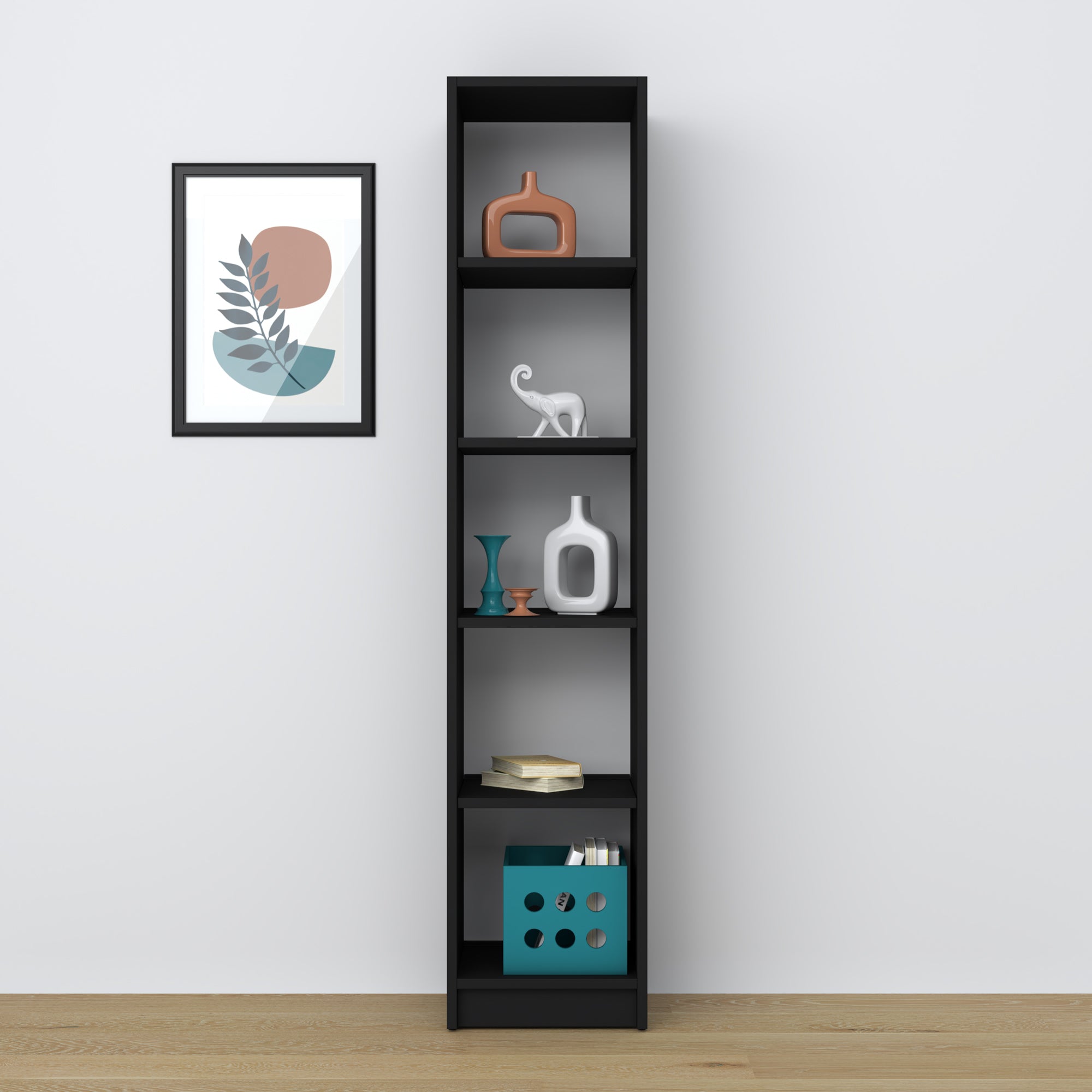 Wooden shelf N01 black