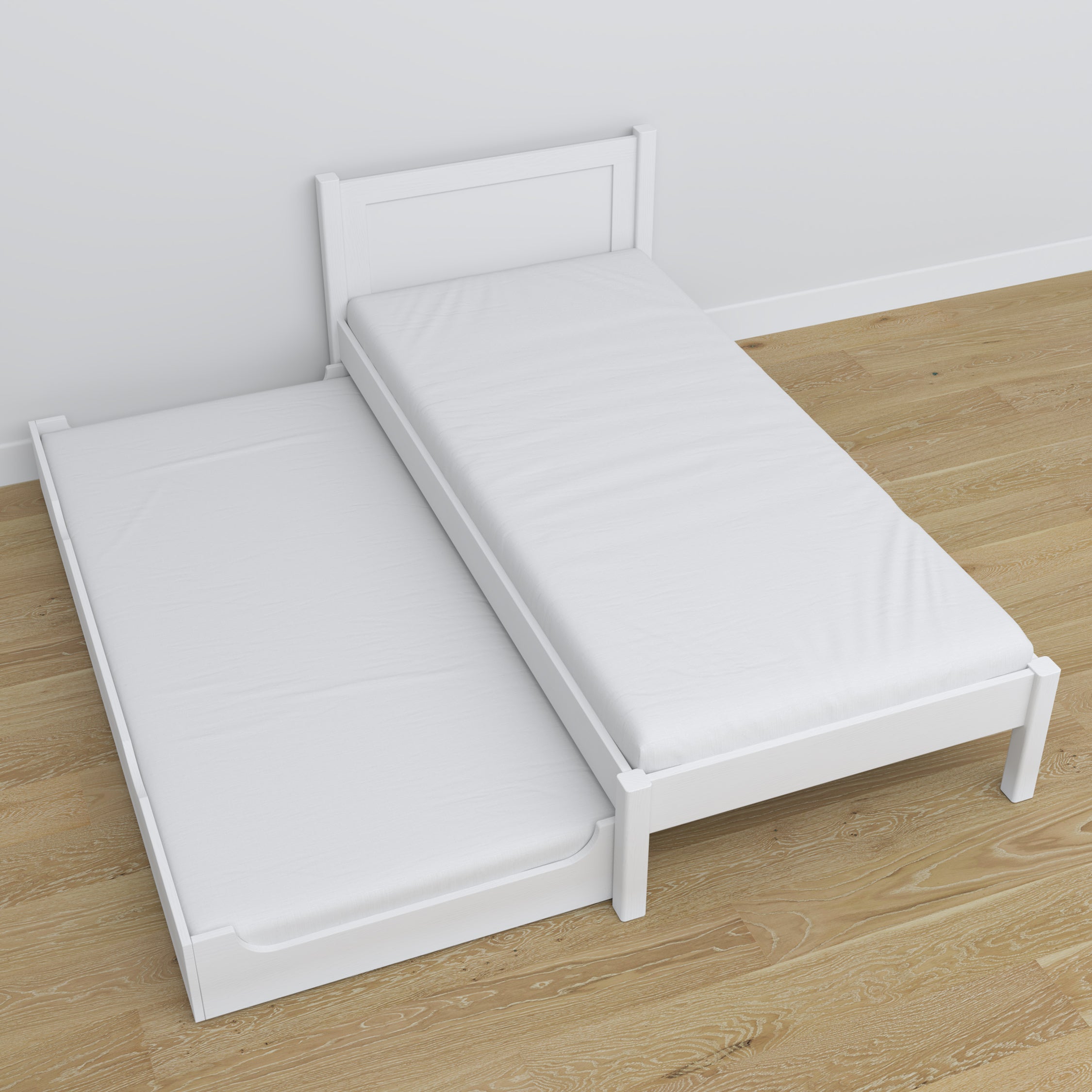 Bett mit Schublade für Matratze weiß aus Holz – Maße, Nizio